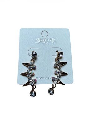 Gold Spike Dangle Earrings